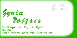 gyula mojzsis business card